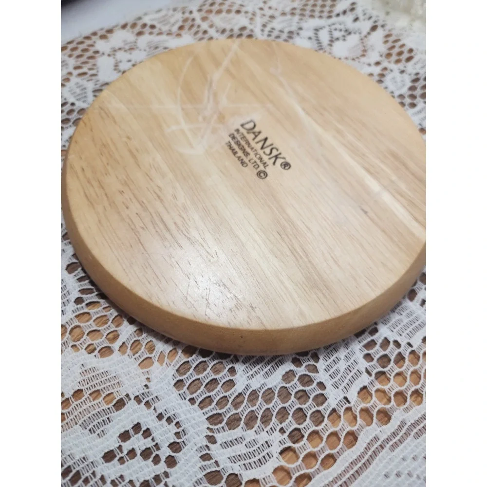 Vintage Dansk Umbrian Fruits Tile And Wood Trivet‎ MCM Thailand 7